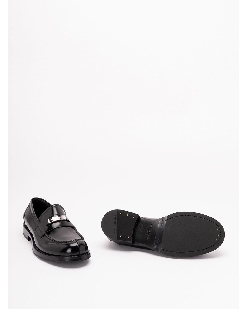 Dolce & Gabbana Black Calfskin Loafers for men