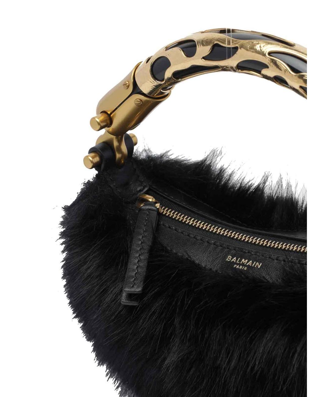 Balmain Black Mini Ebene Handbag