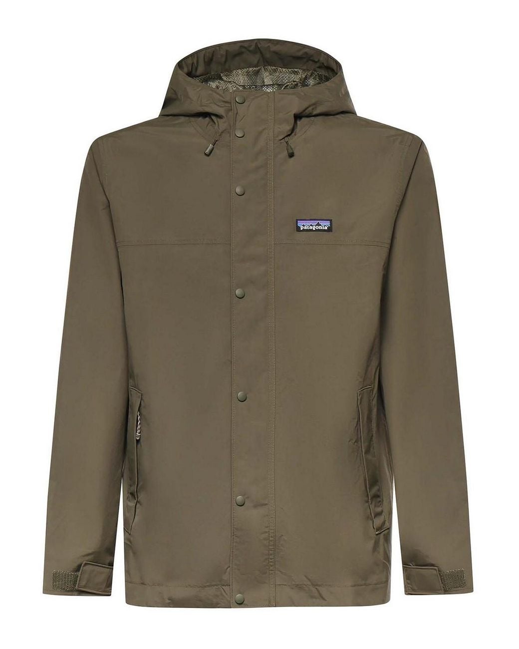 Patagonia Green Waterproof Nylon Jacket With Logo for men