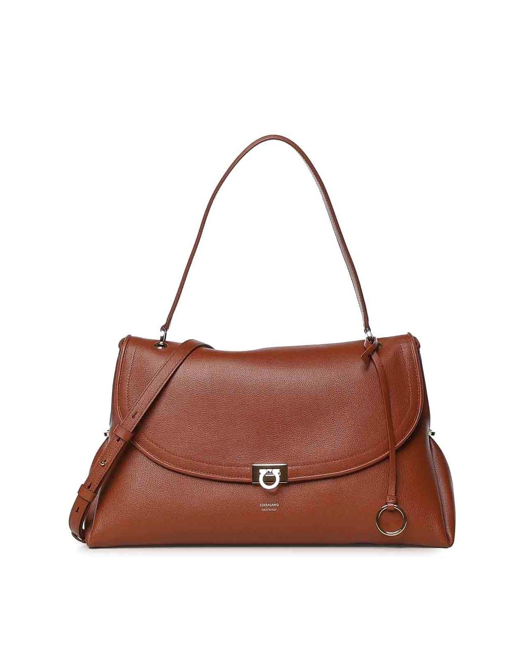 Ferragamo Brown Logo Shoulder Bag