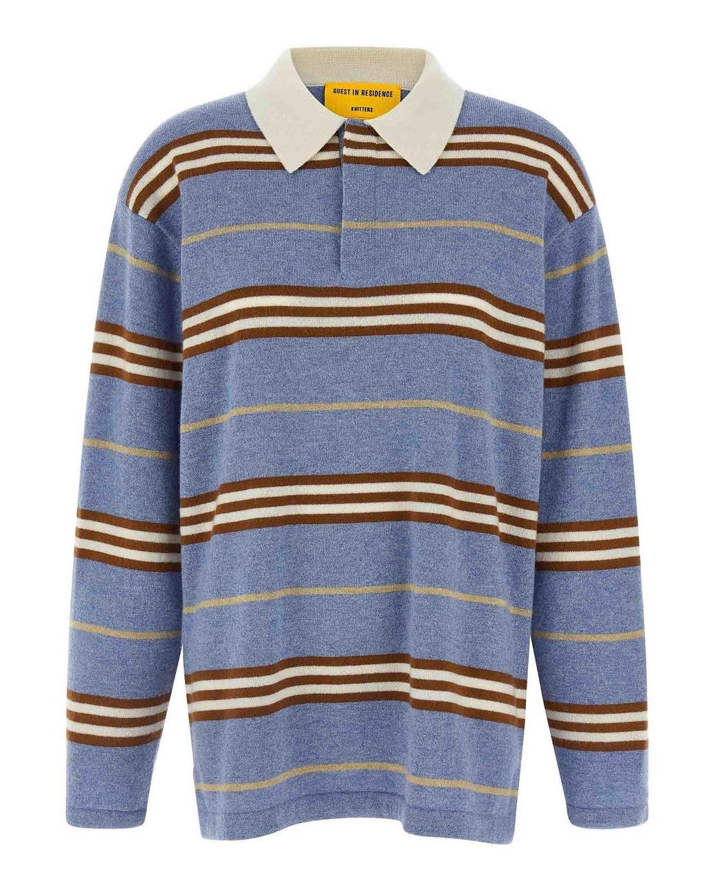Guest In Residence Blue Striped Rugby Polo Shirt