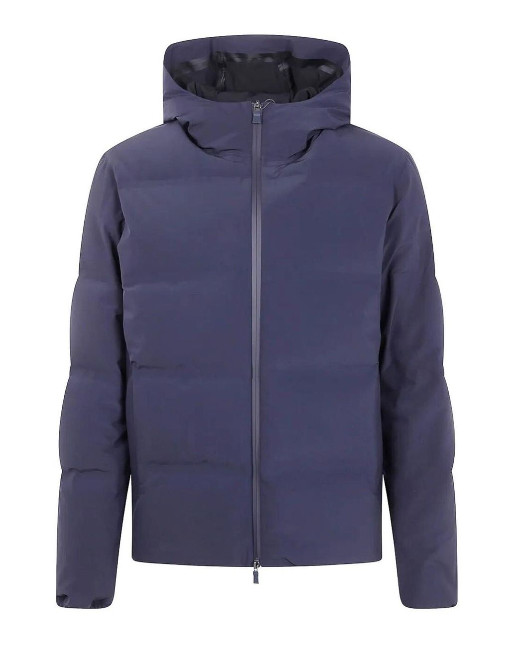 Herno Blue New Impact Hooded Short Down Jacket Clothing for men