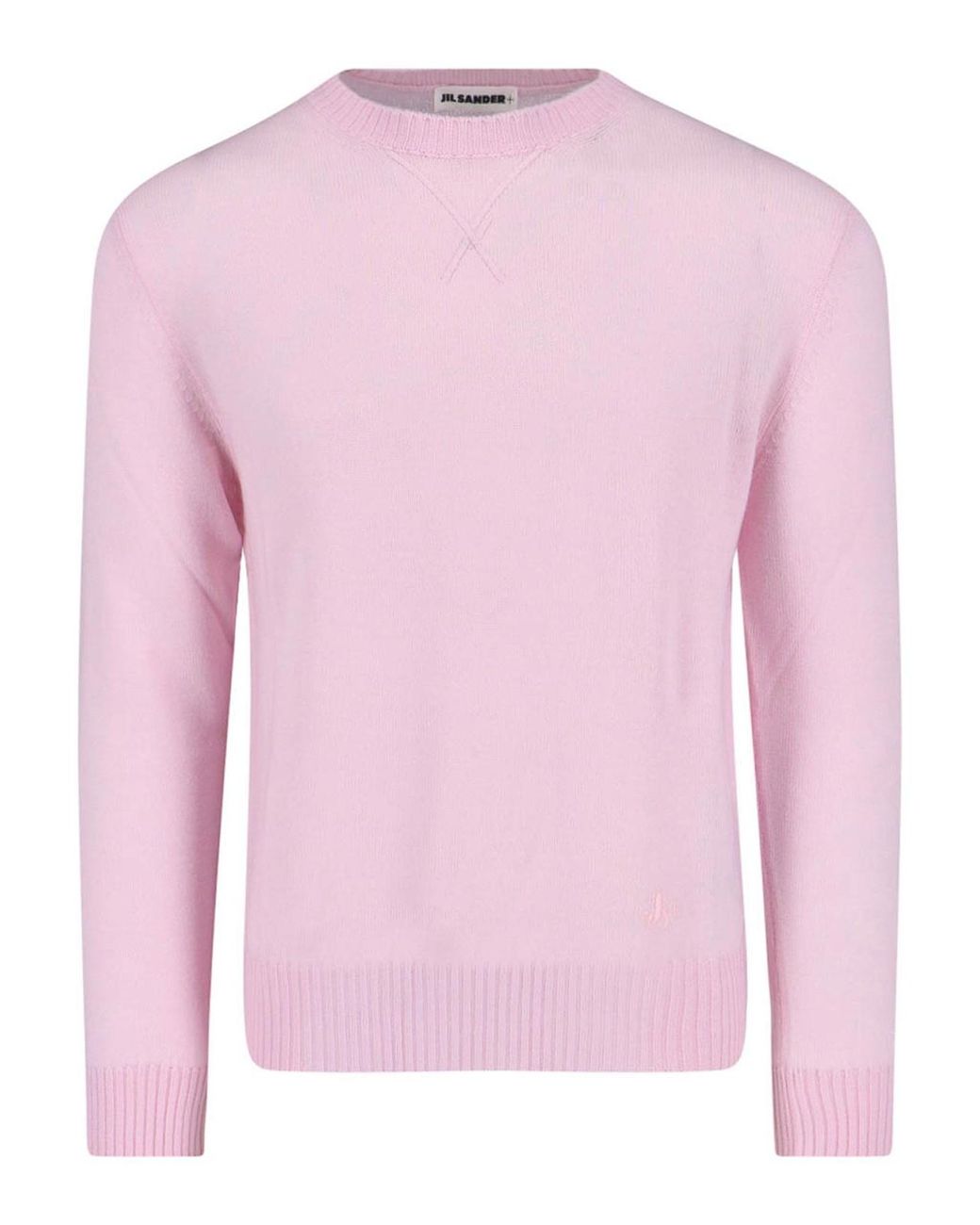 Jil Sander Pink Logo-Embroidered Crew-Neck Sweater for men