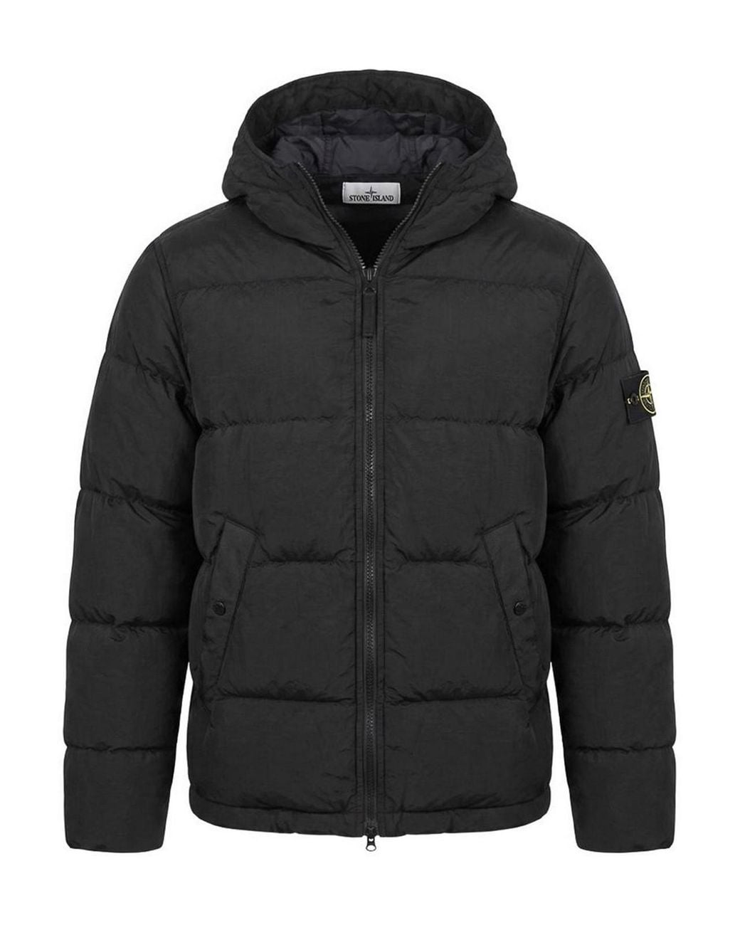 Stone Island Black Nylon Metal Hooded Down Jacket for men