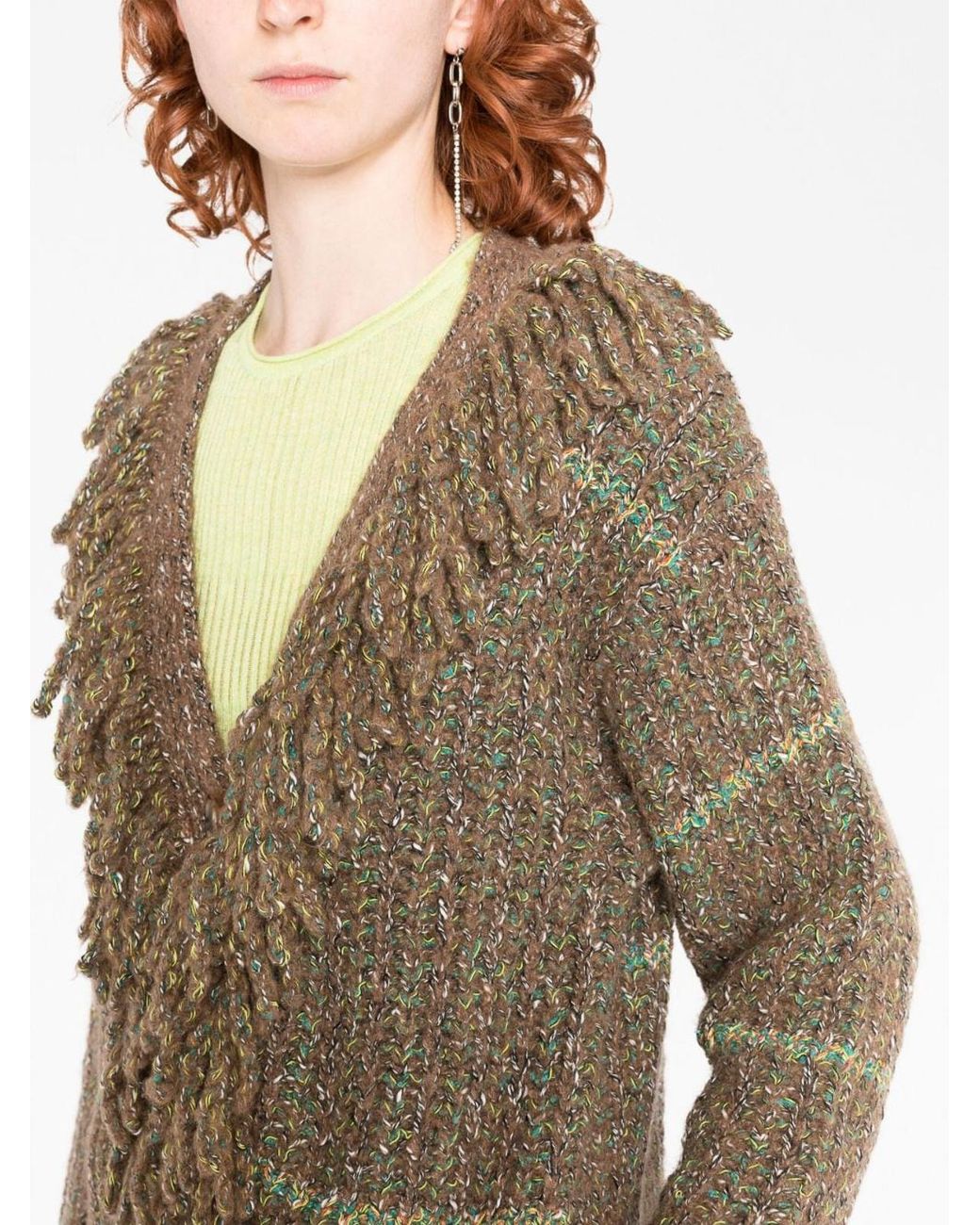 Stella McCartney Natural Cable-Knit Tweed Cardi-Coat