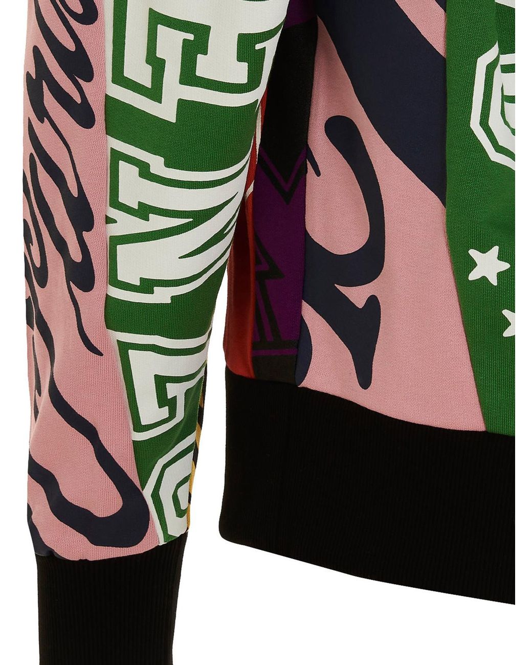 KENZO Green Cotton Hoodie With All-Over Print for men