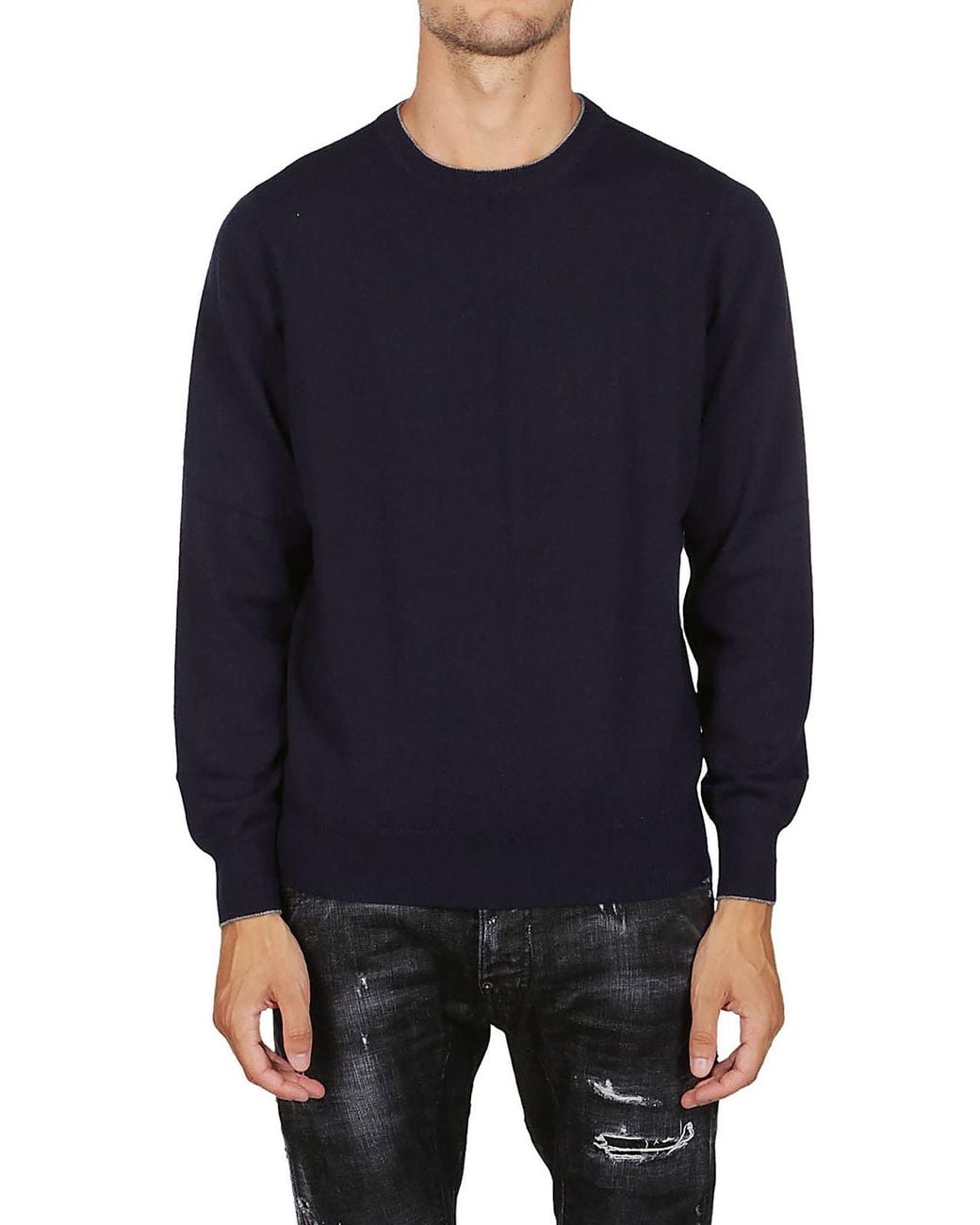 Suéter Cuello Redondo Brunello Cucinelli de hombre de color Blue