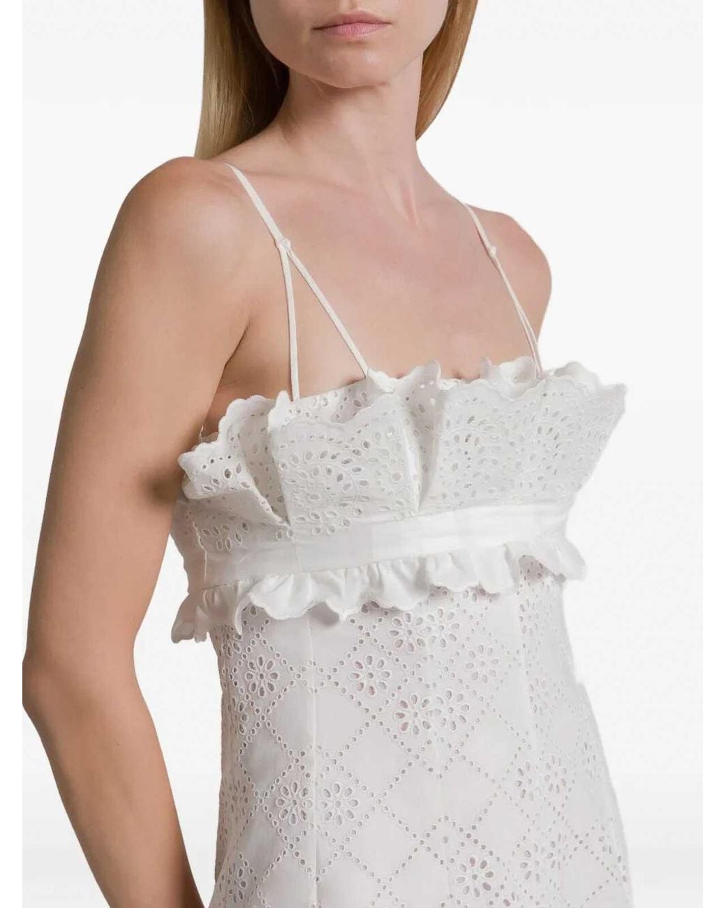 Alberta Ferretti White Sangallo Dress