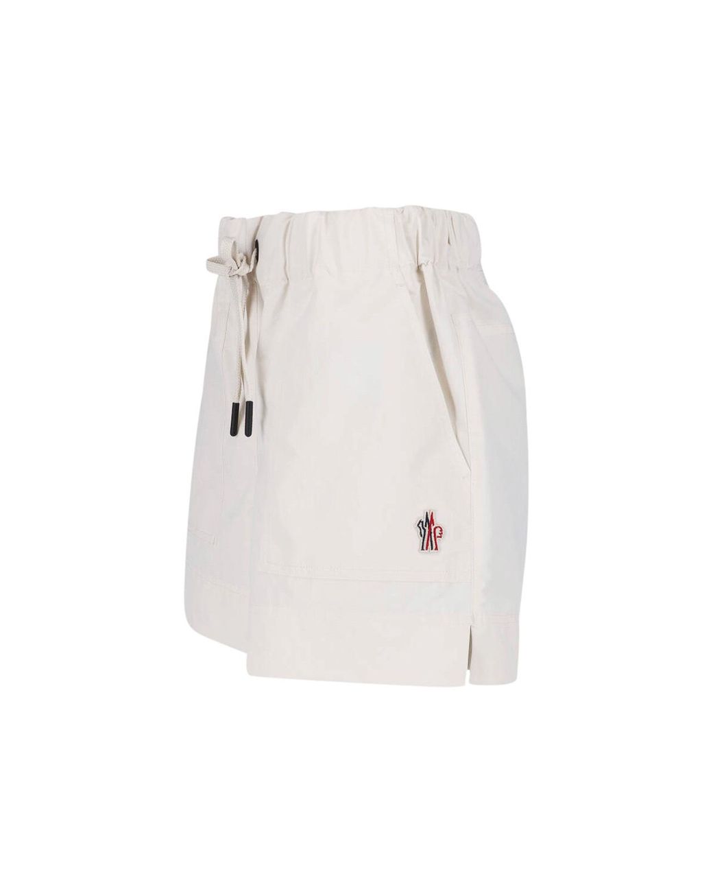 Moncler White Logo Shorts