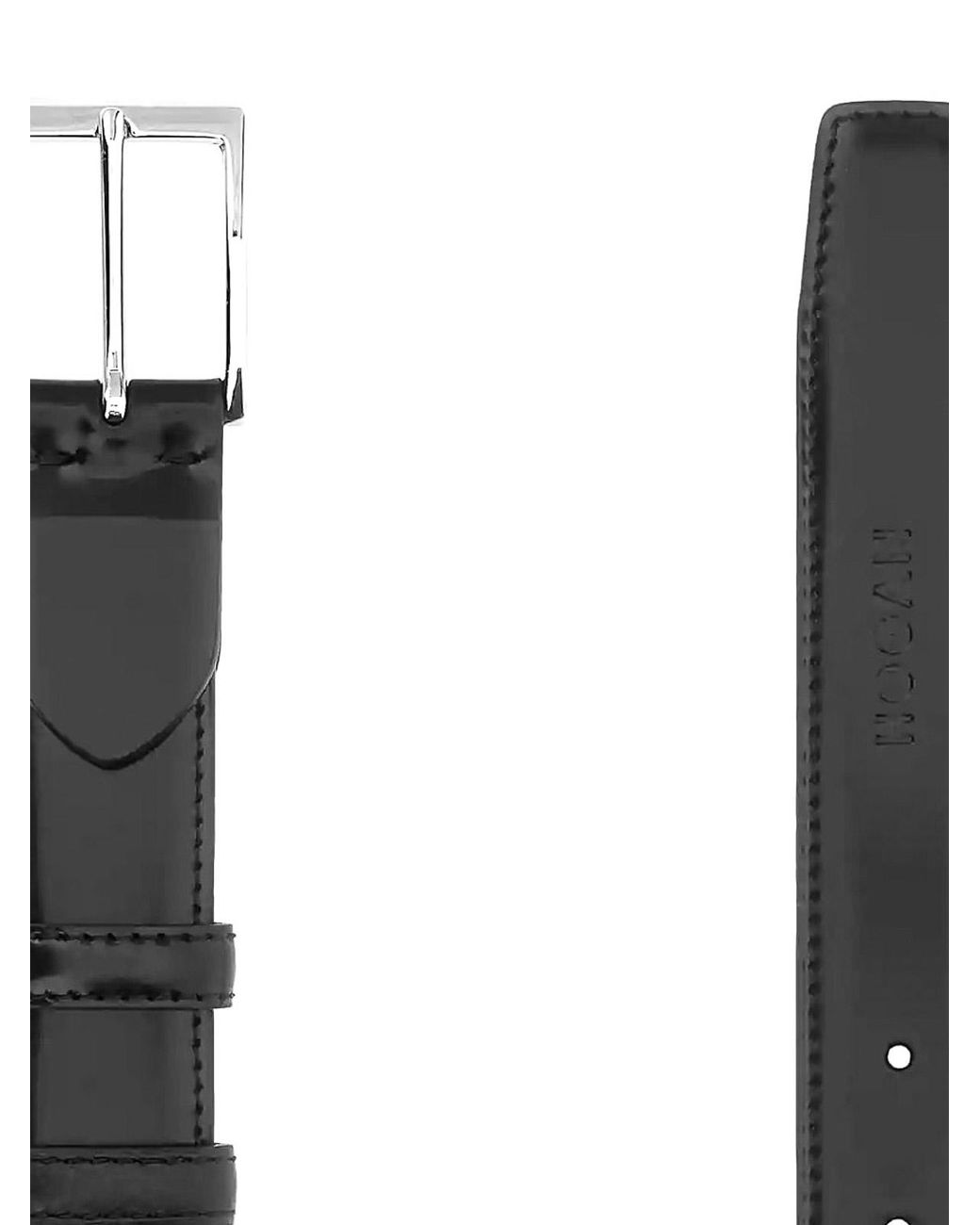 Hogan Black Leather Belt for men