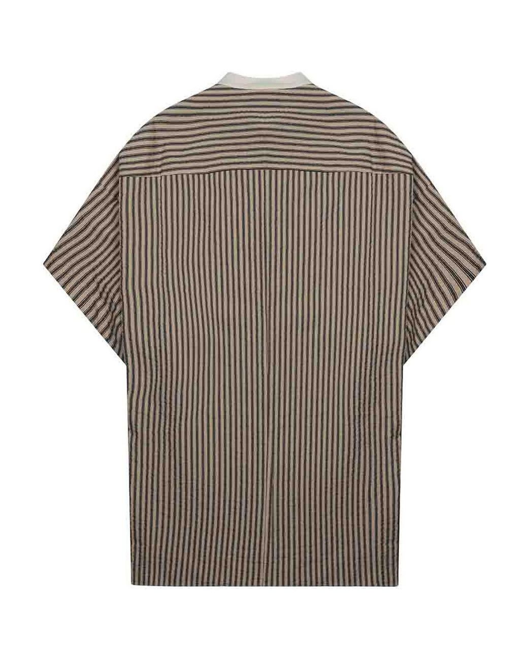 Alysi Gray Striped Mini Dress