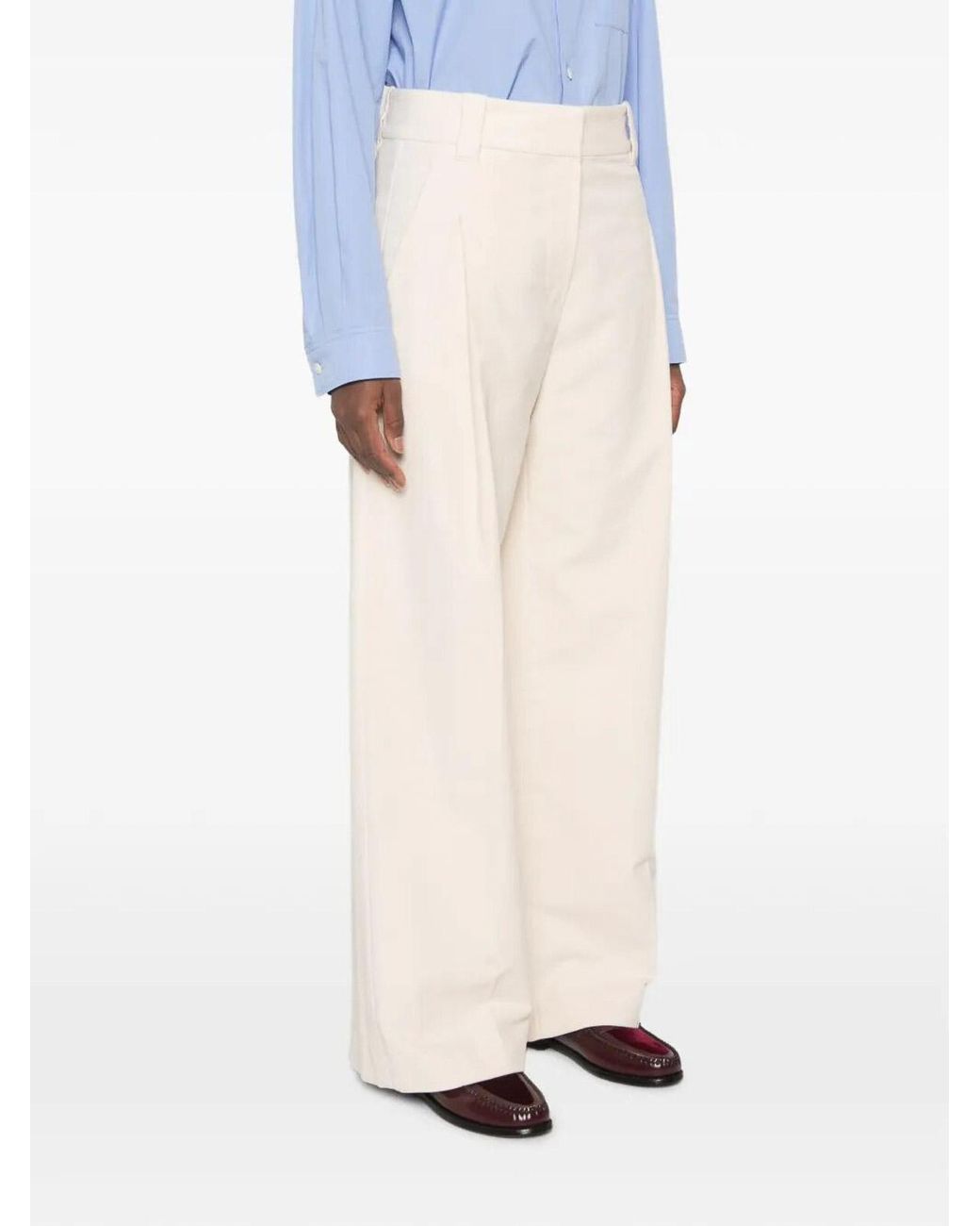 Brunello Cucinelli White Loose Sartorial Trousers