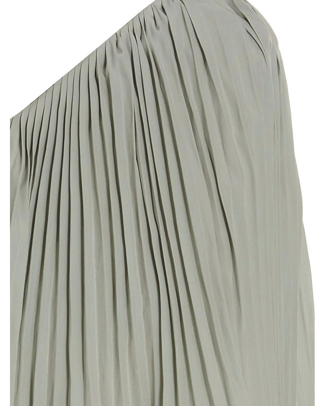 Lanvin Gray Pleated Flounced Dress