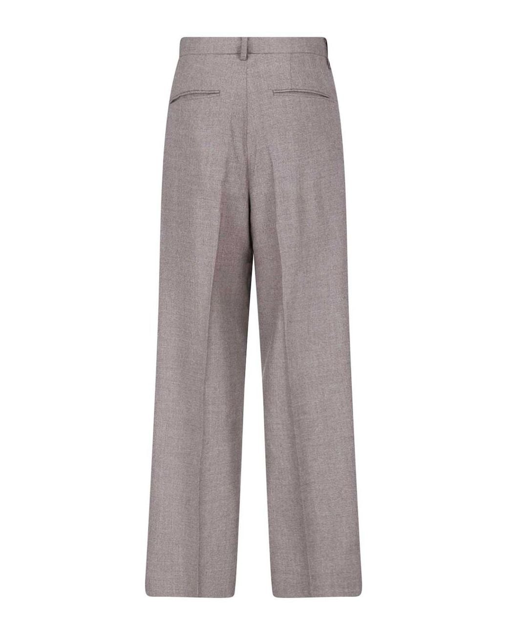 Auralee Gray Tailored Wool Trousers