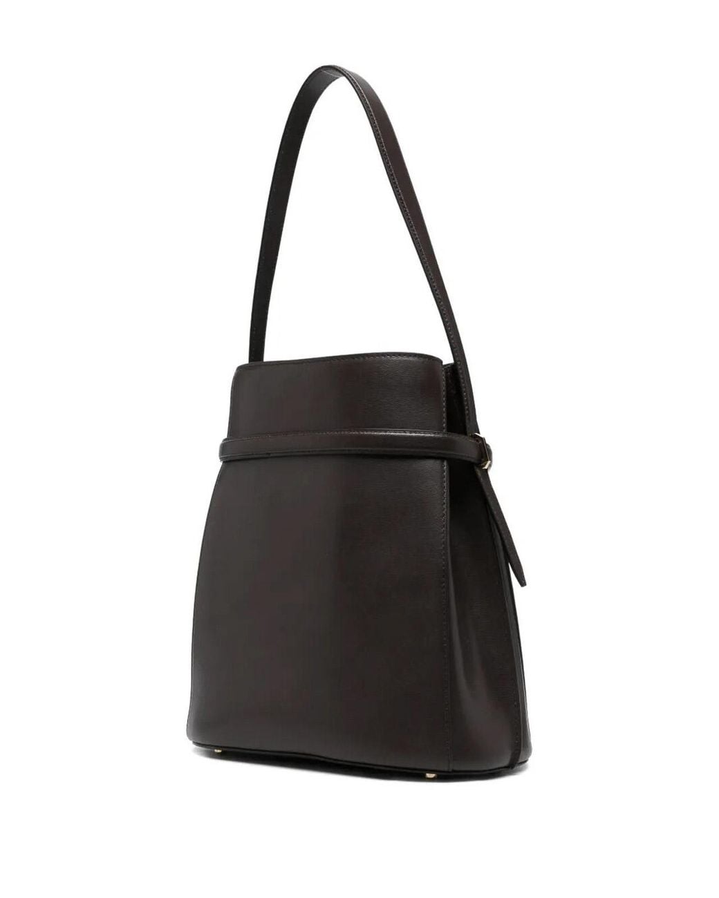 Totême  Black Belted Leather Bucket Bag