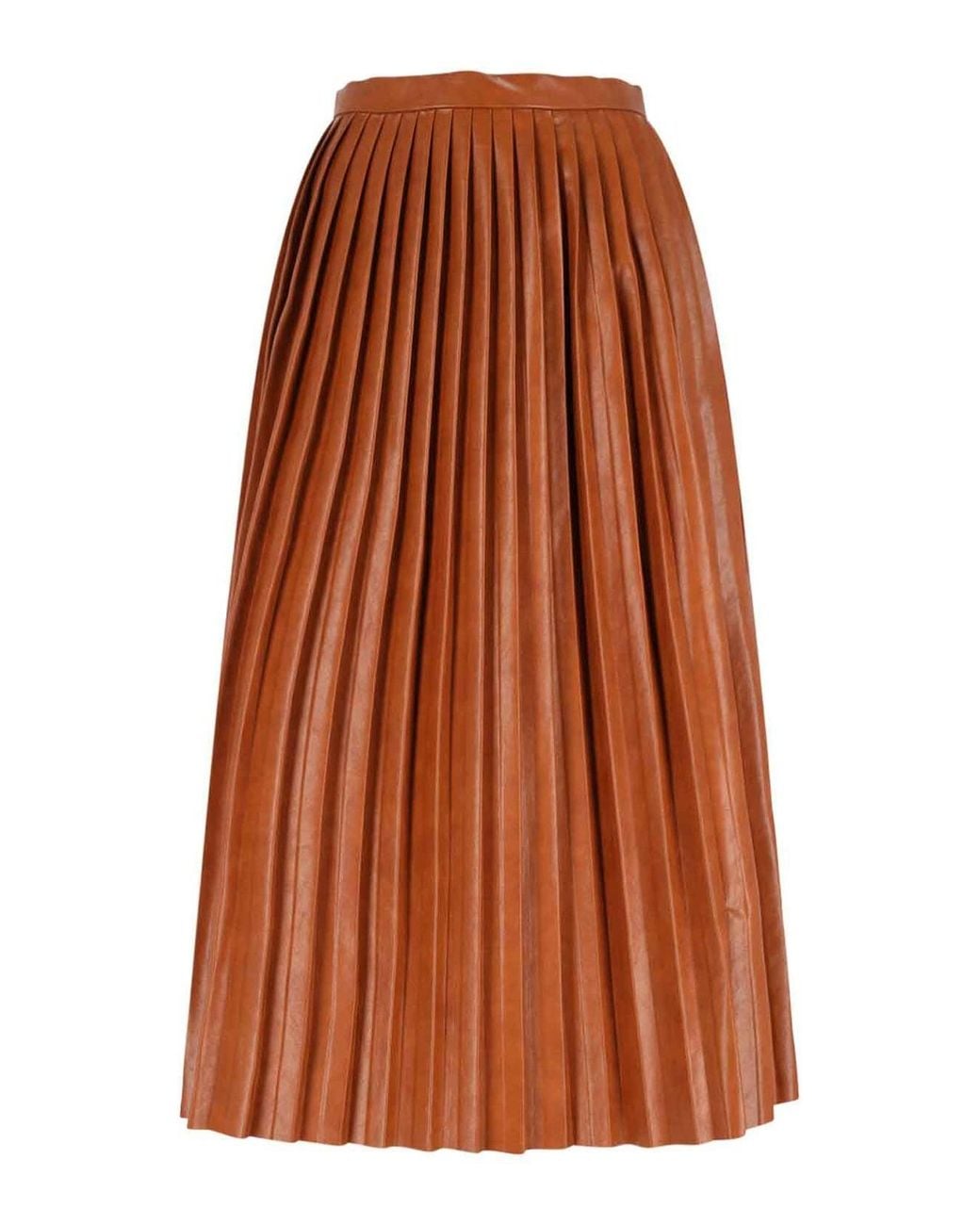MM6 by Maison Margiela Brown Pleated Midi Skirt