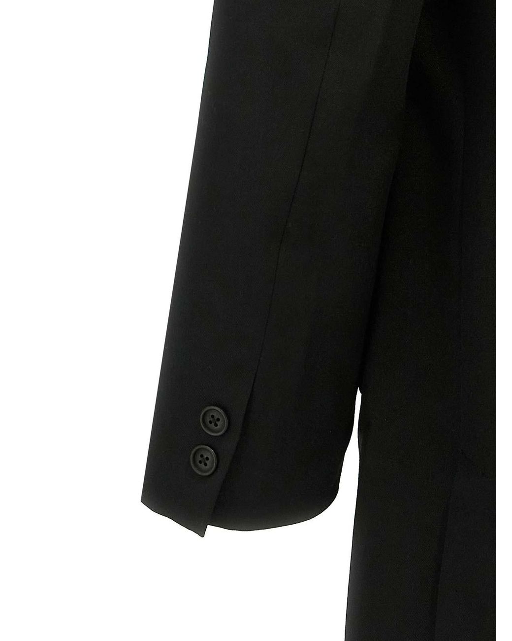 Yohji Yamamoto Black Single-Breasted Blazer With Strap Detail for men