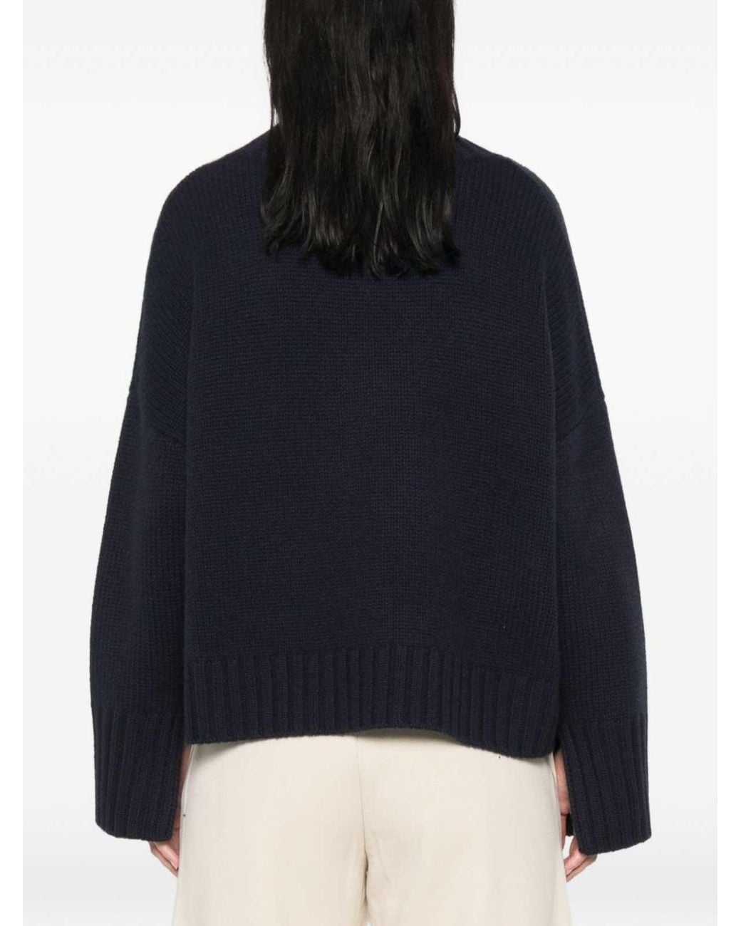 Soft Goat Blue Cashmere Turtle-Neck Sweater