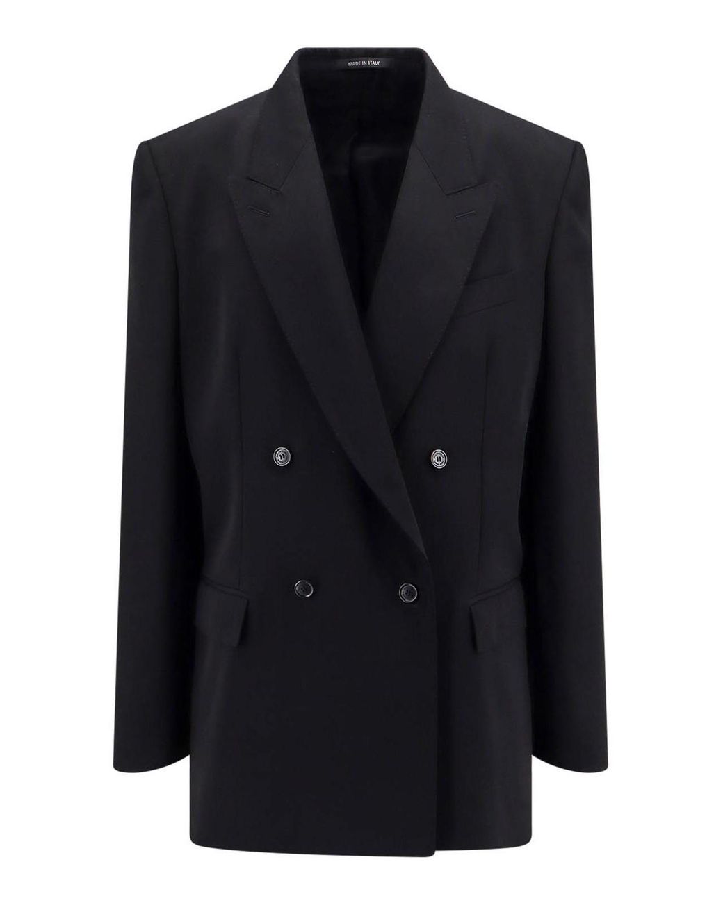 Balenciaga Black Oversize Wool Blazer With Shoulder Pads for men
