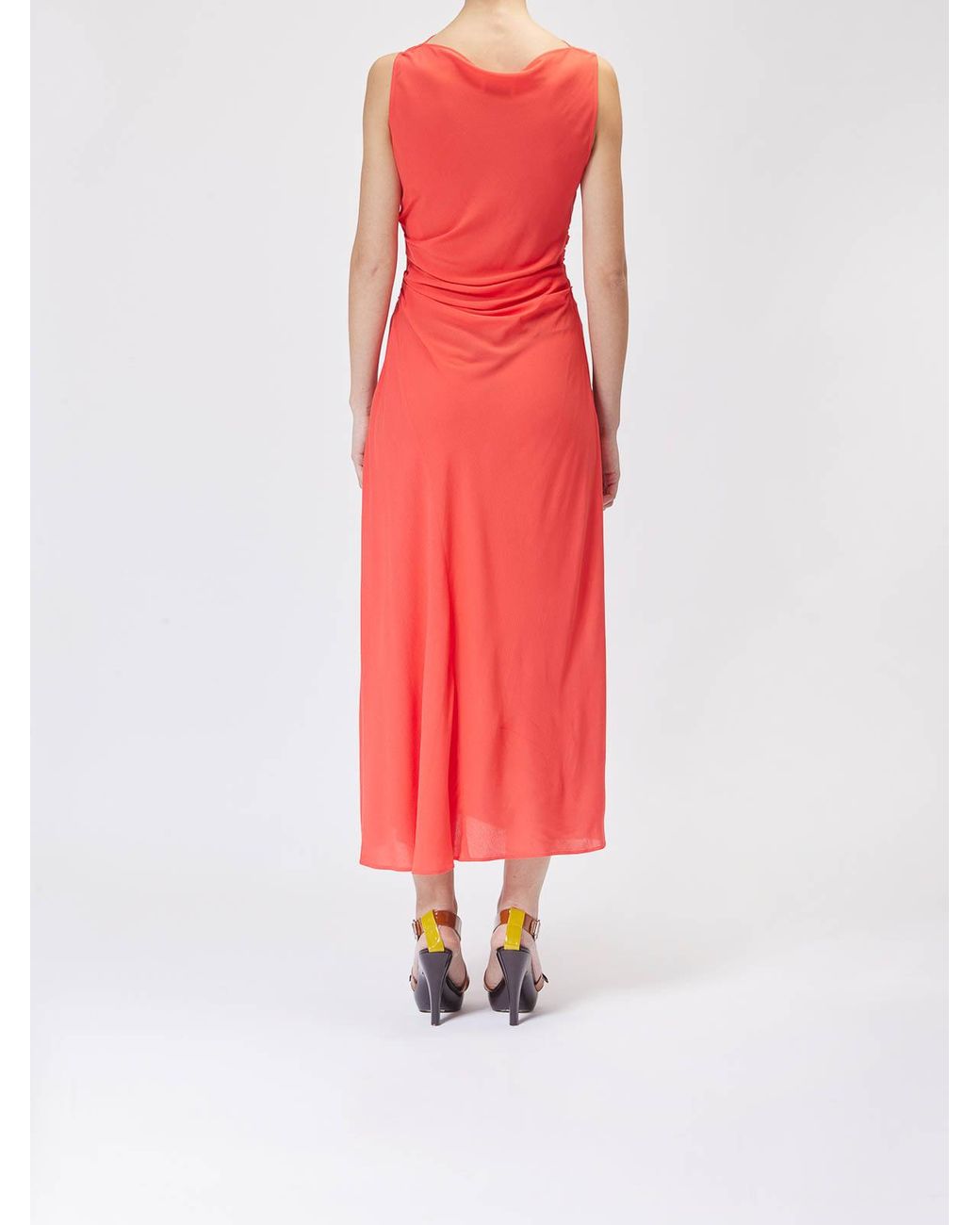 Moschino Red Midi Crepe Dress