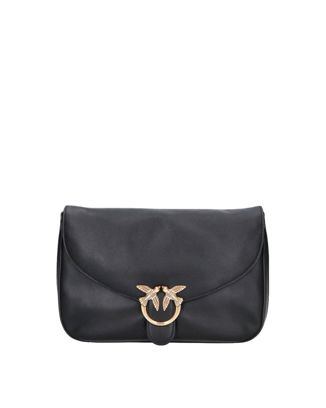 Pinko Gray Leather Shoulder Bag