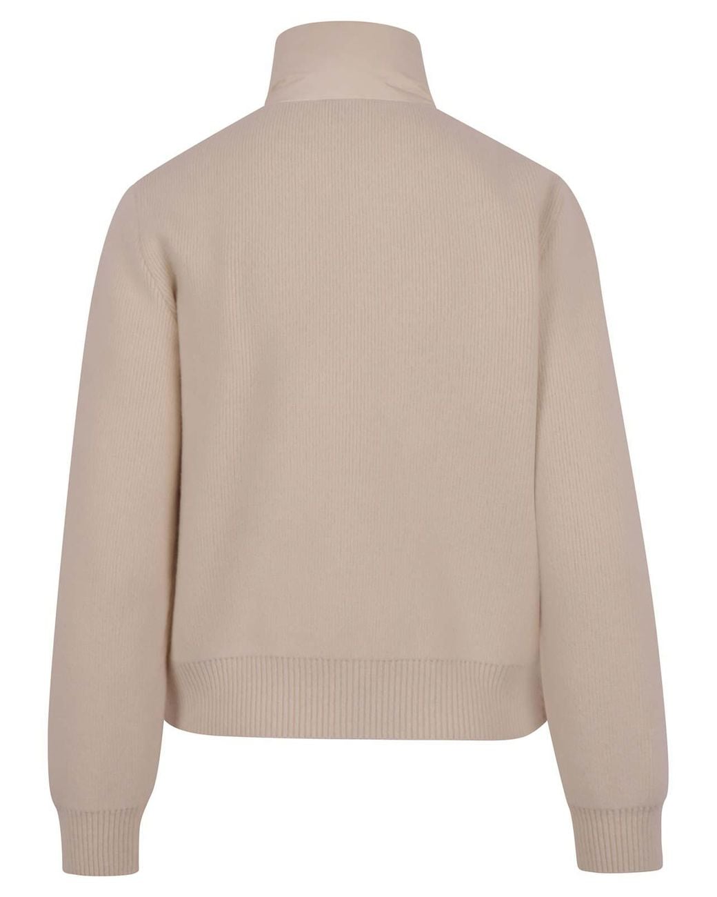 Moncler Natural Padded Wool And Cashmere Cardigan