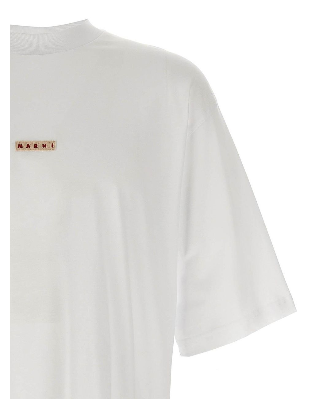 Marni White Logo Patch T-Shirt for men