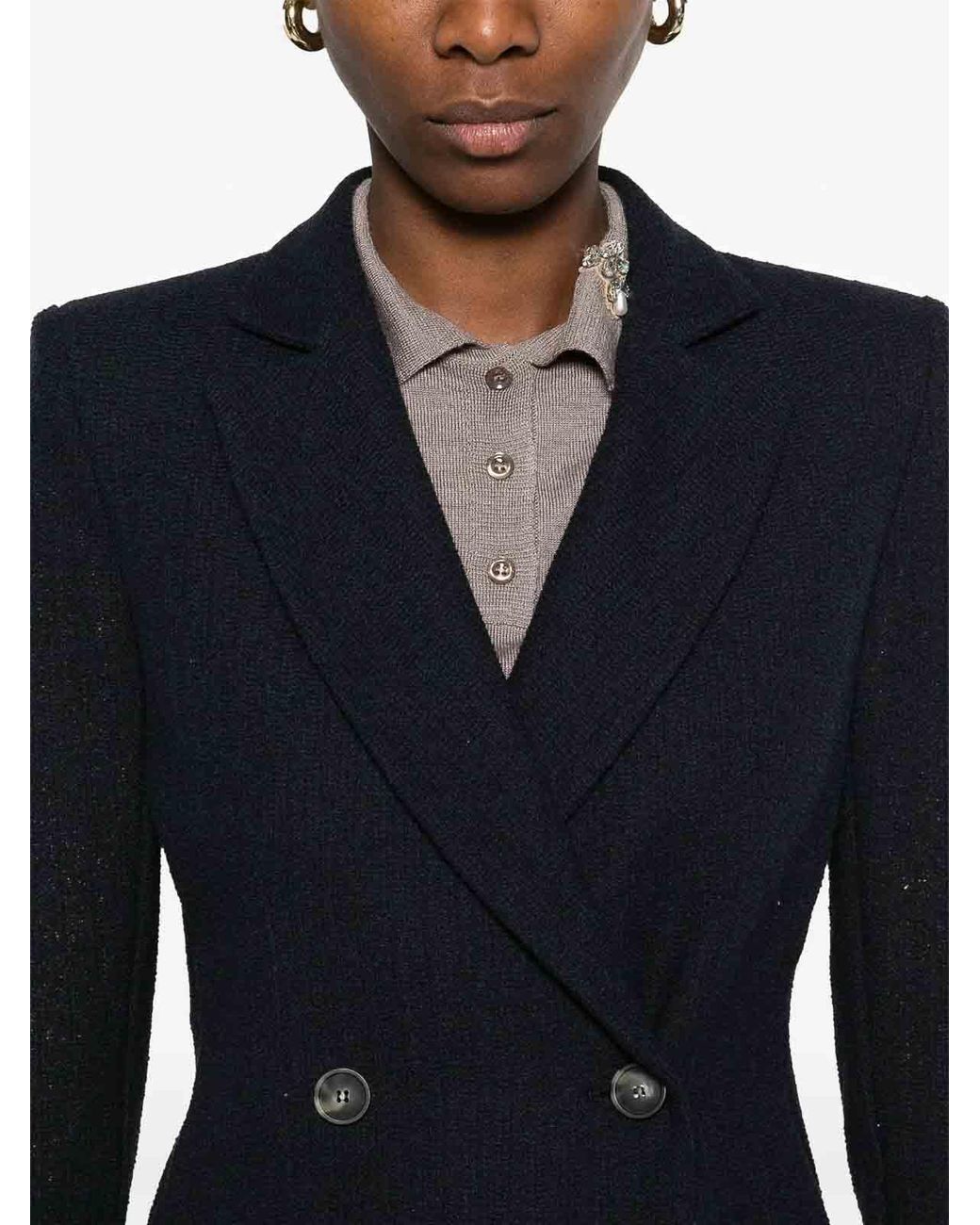 Harris Wharf London Blue Double Chest Jacket