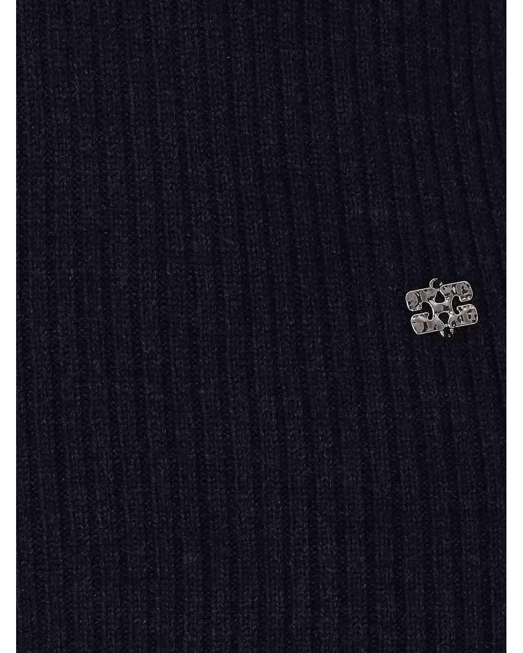 Ganni Blue Frill Sweater