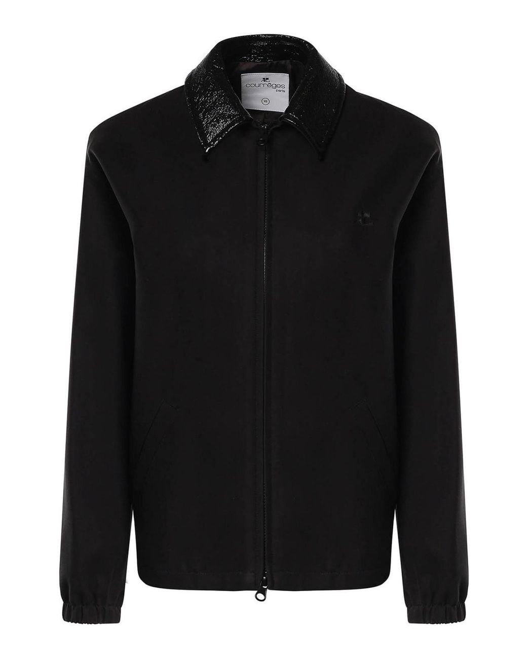 Courreges Black Cotton Canvas Bomber Jacket