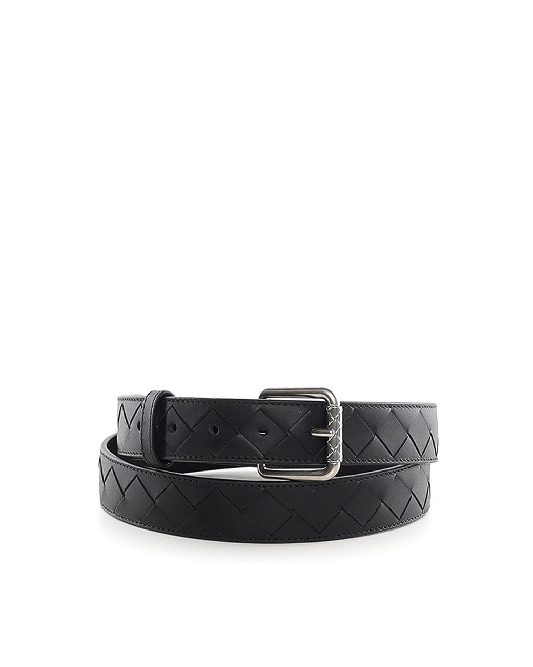 Bottega Veneta Black Intrecciato Belt for men