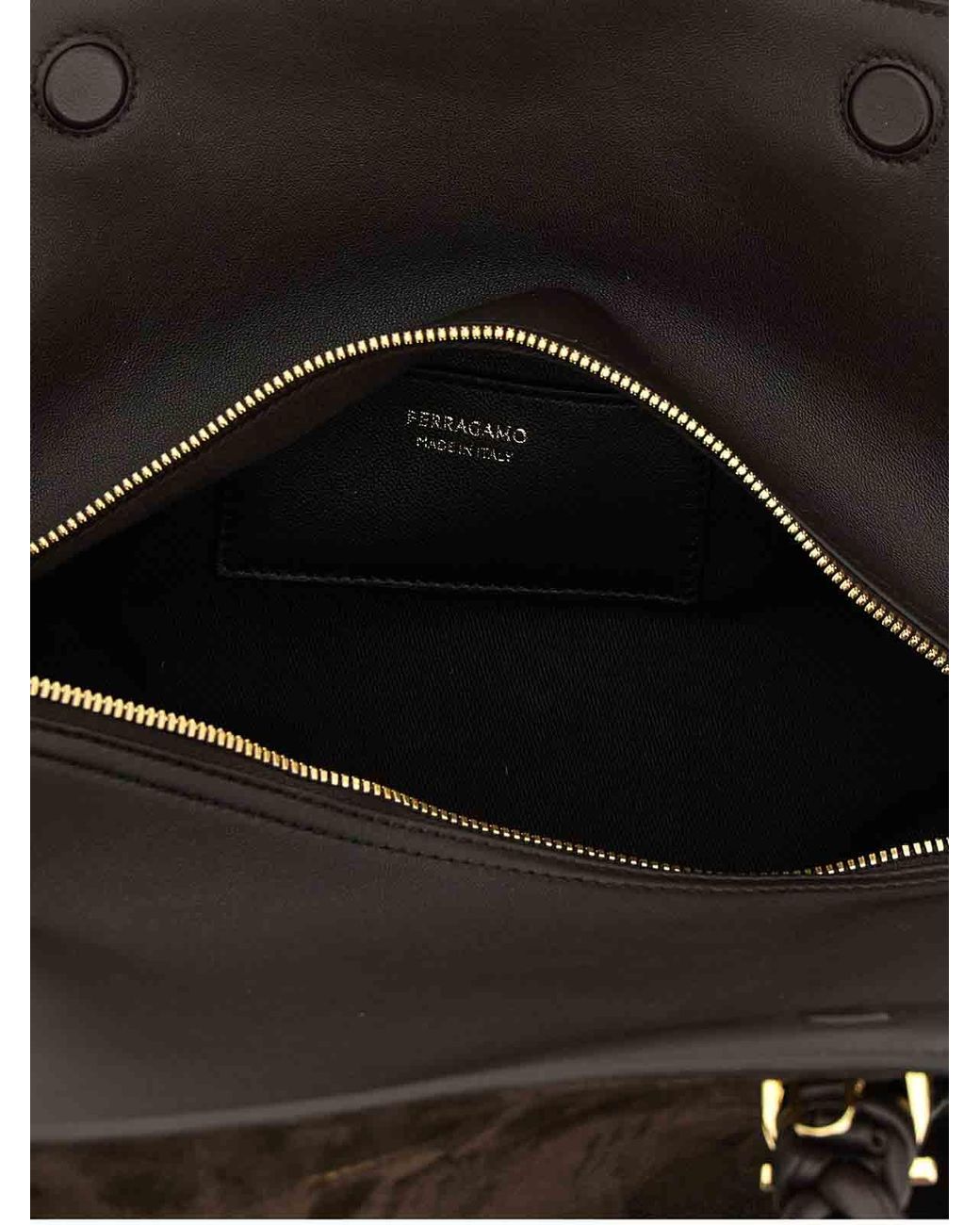 Ferragamo Black Scarf Th S Handbag