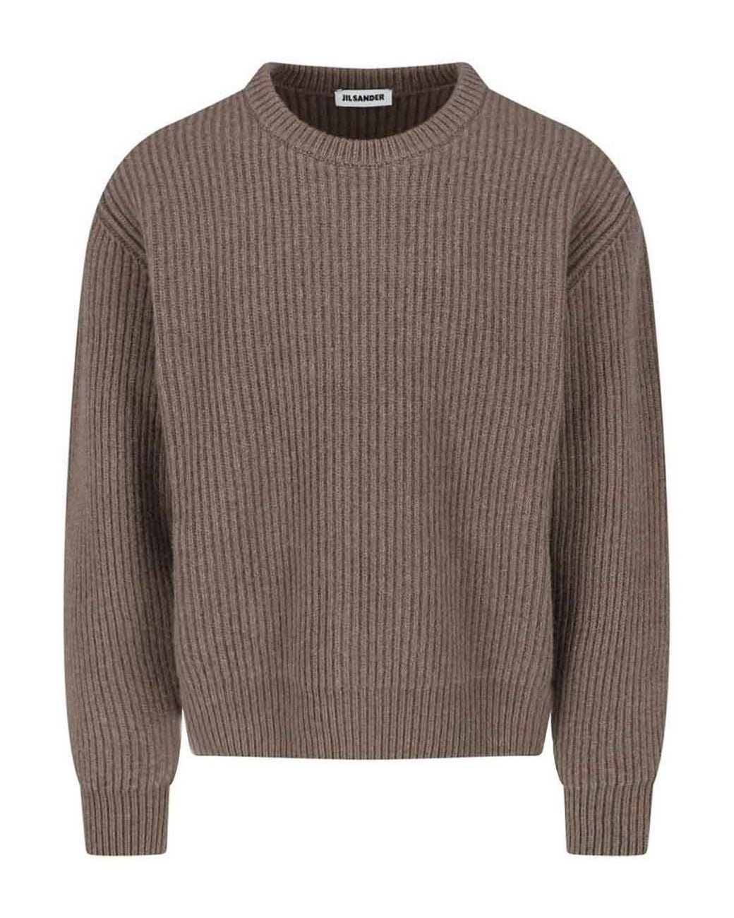 Jil Sander Rundhalspullover in Brown für Herren
