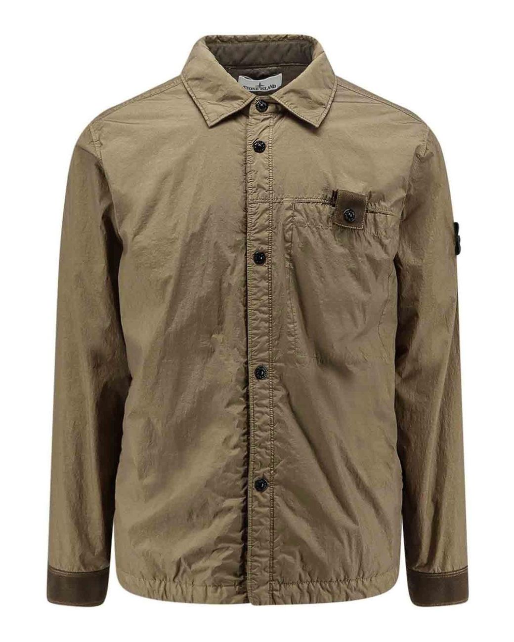 Stone Island Green Nylon Crinkle Rep Jacket for men