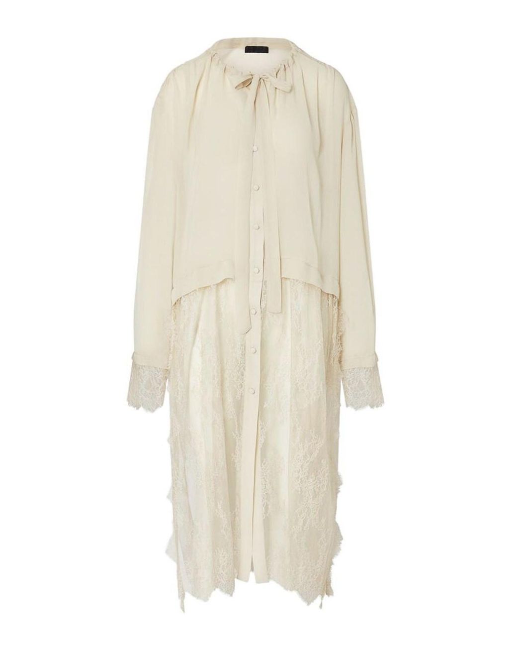 Liu Jo White Shirt With Long Sheer Lace Veil