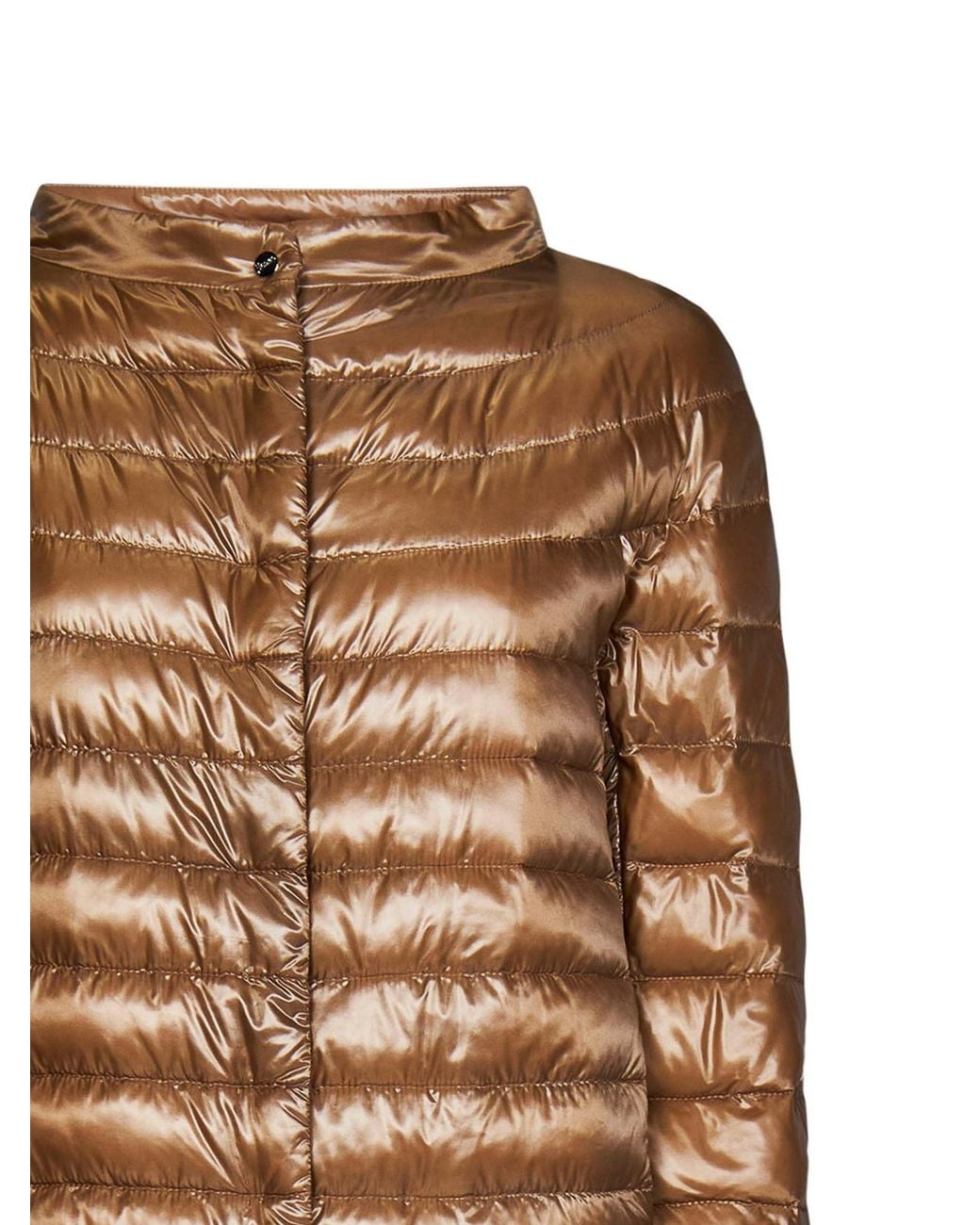 Herno Brown Quilted Padded Jacket With Logo