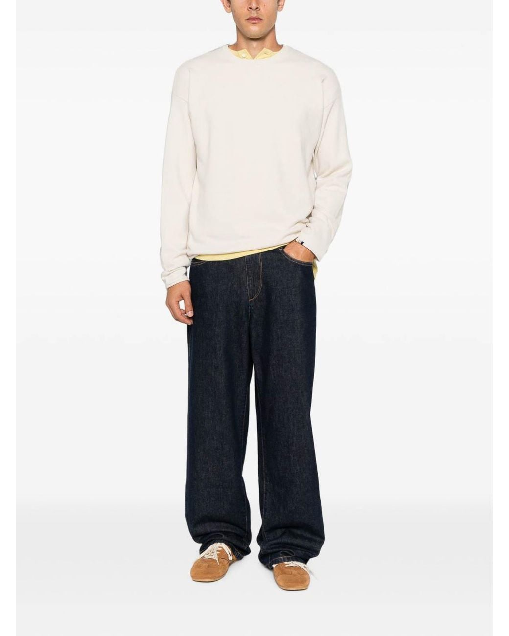 Extreme Cashmere White Cashmere Crewneck Sweater