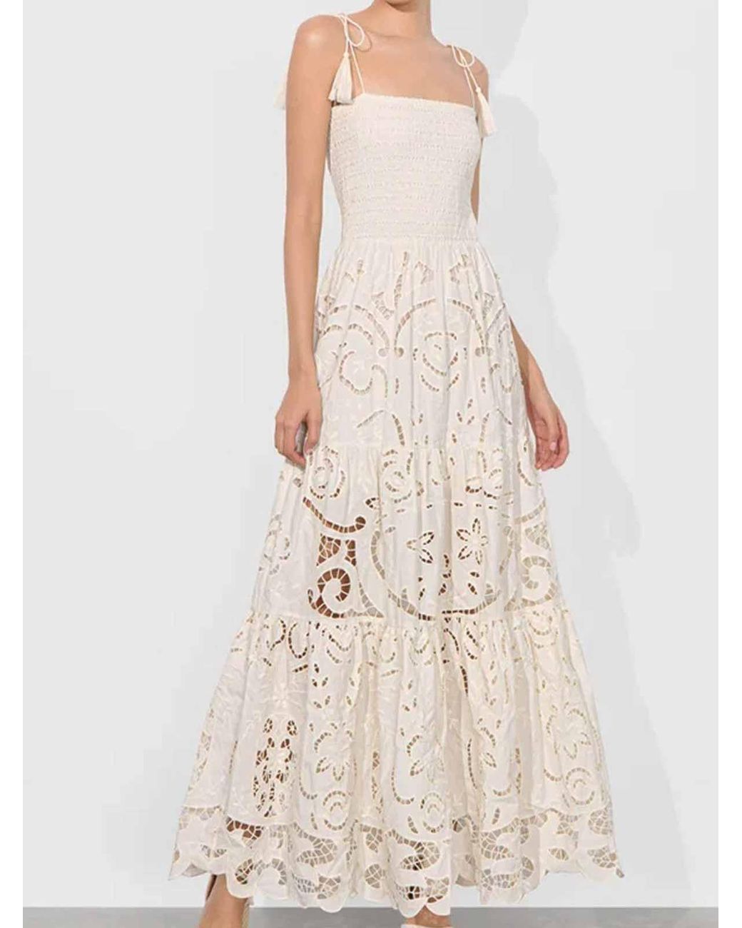 Alice + Olivia White Long Dress
