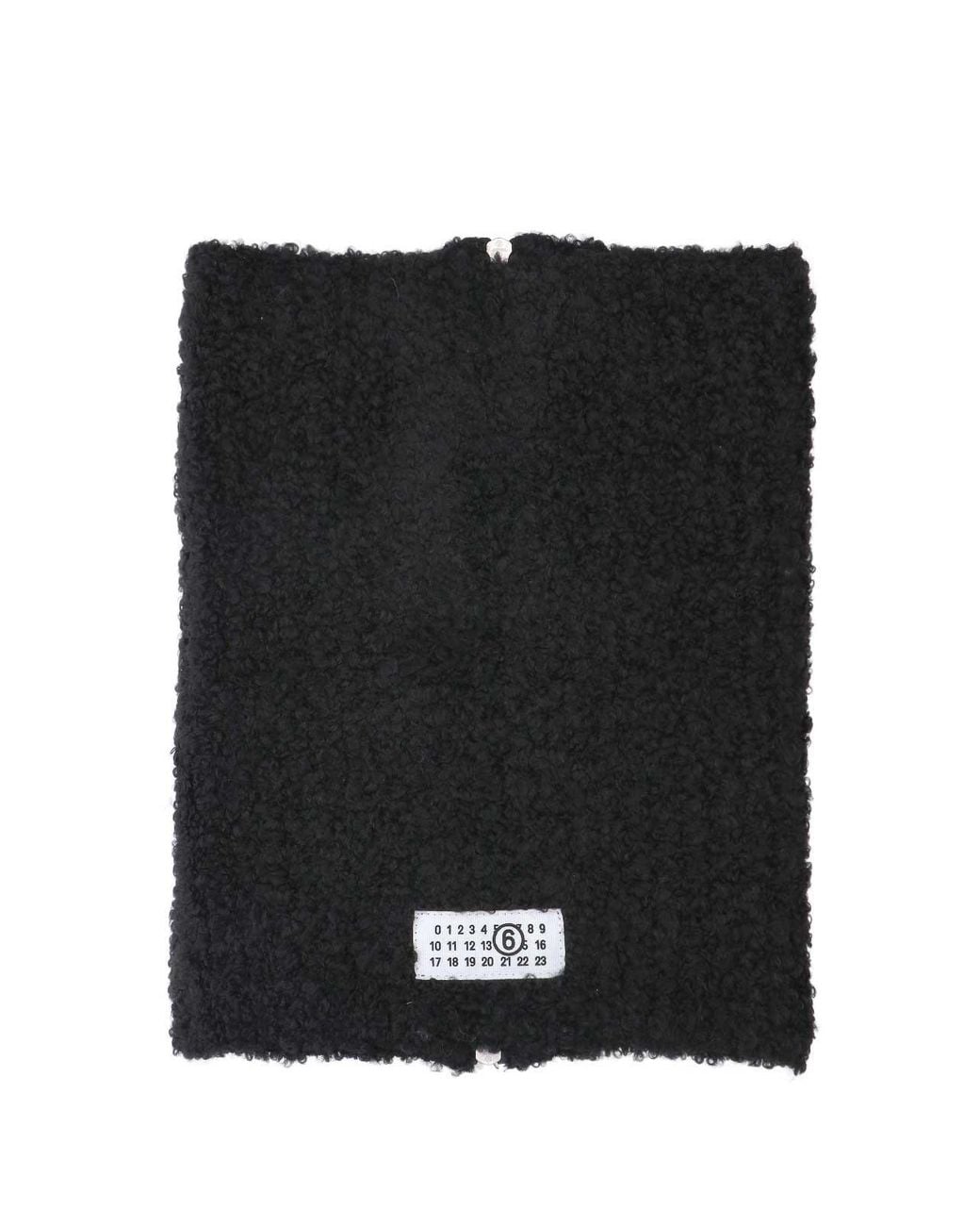 MM6 by Maison Margiela Black Wool Blend Zip Neck Warmer
