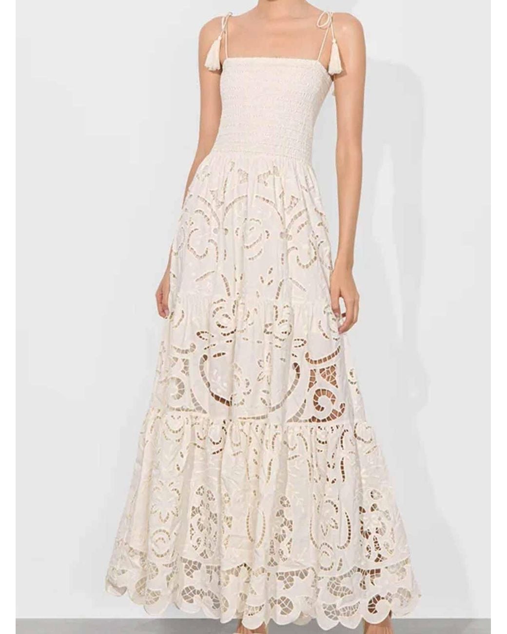 Alice + Olivia White Long Dress