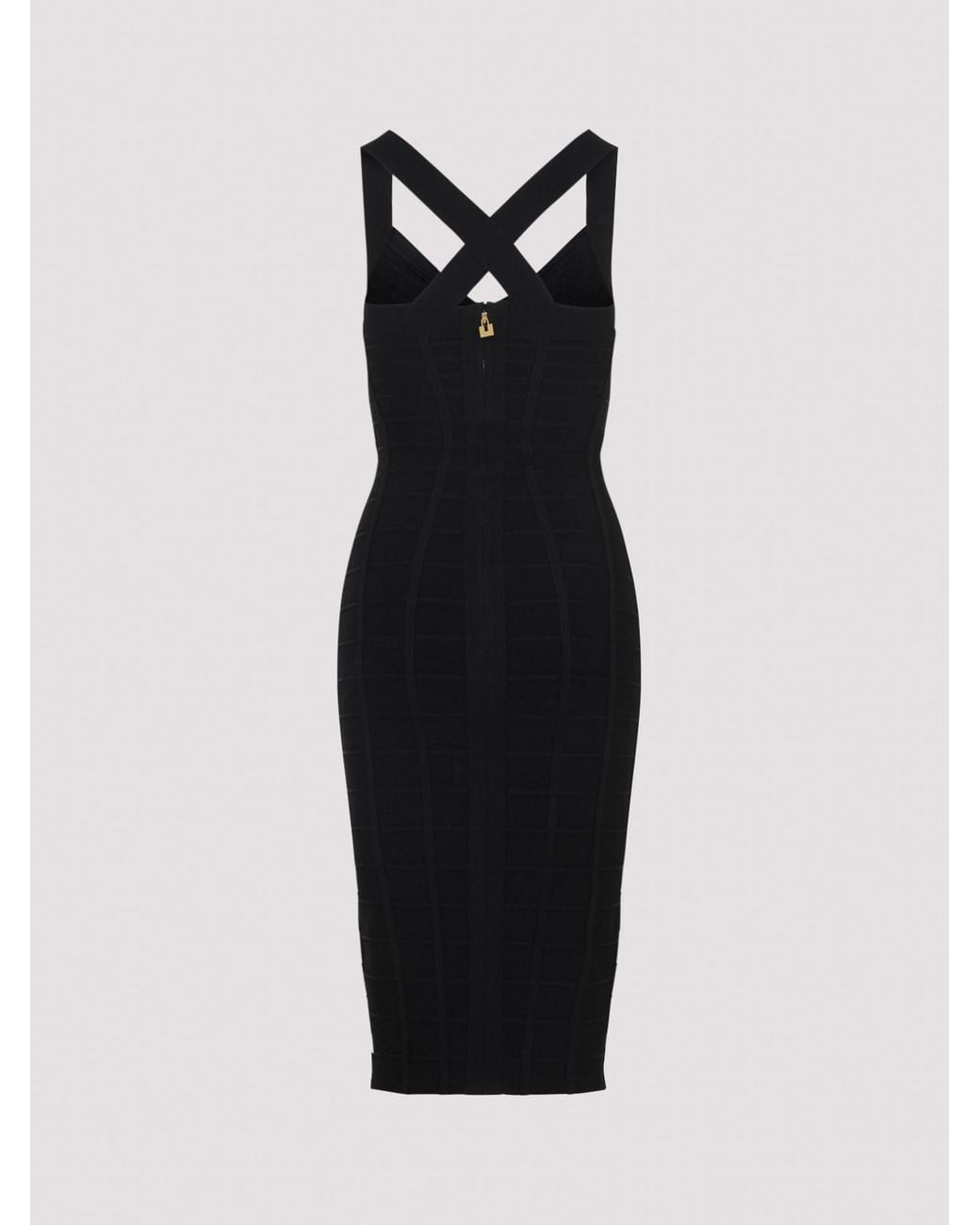 Elisabetta Franchi Black Shaping Midi Dress