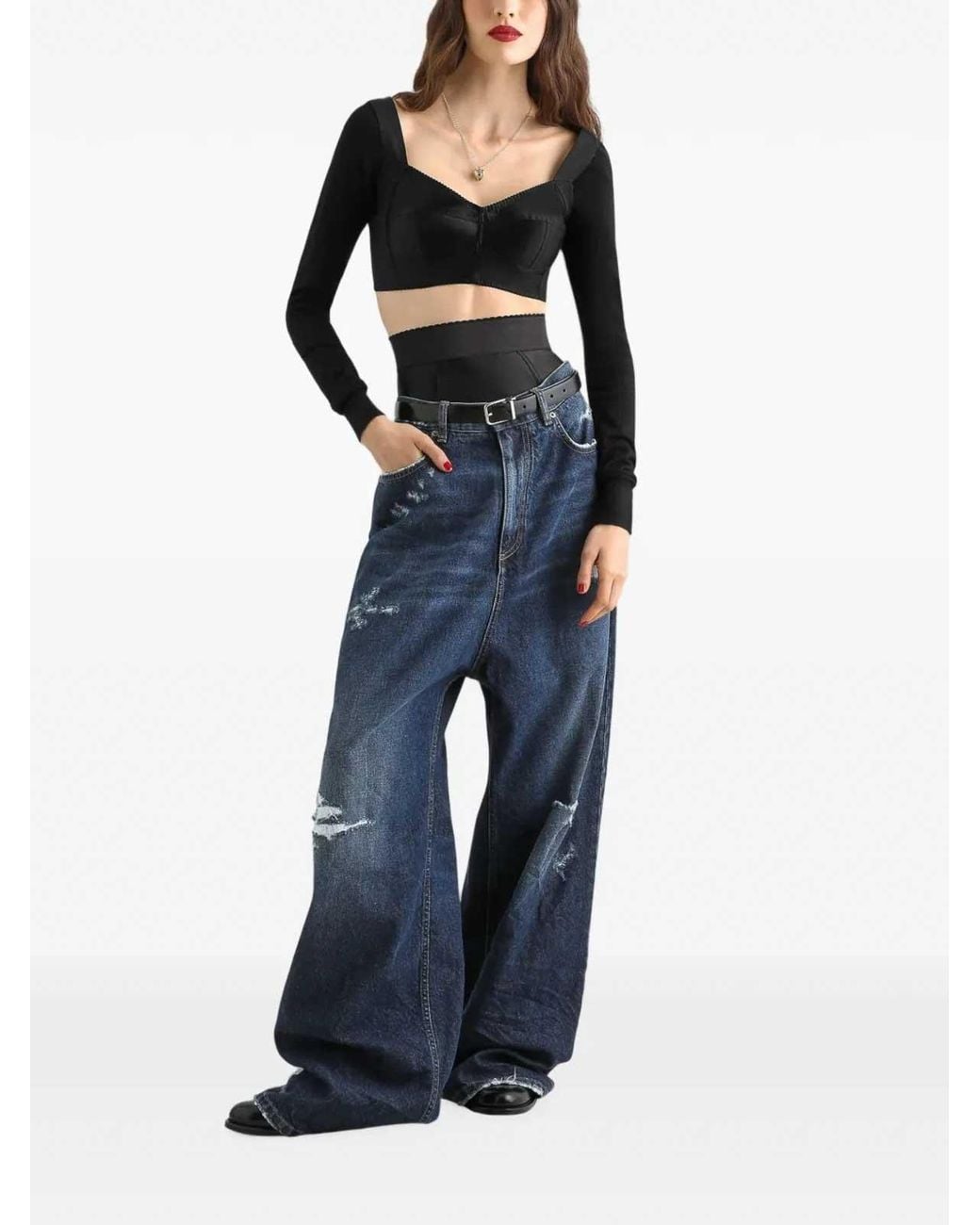 Dolce & Gabbana Blue Item Disdressed Jeans