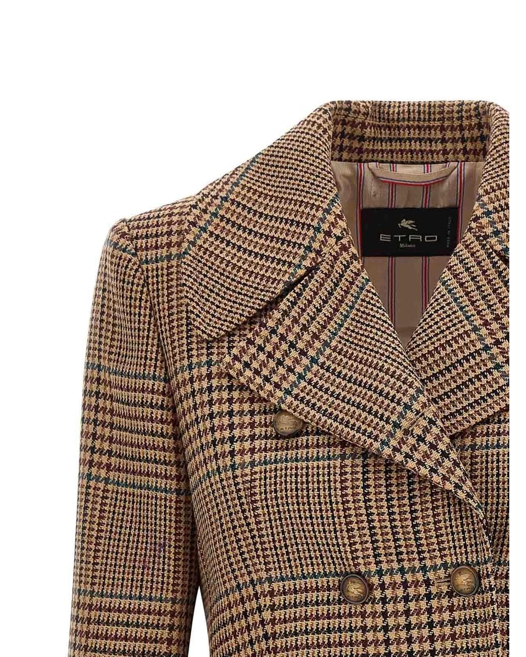 Etro Brown Prince Of Wales Coat