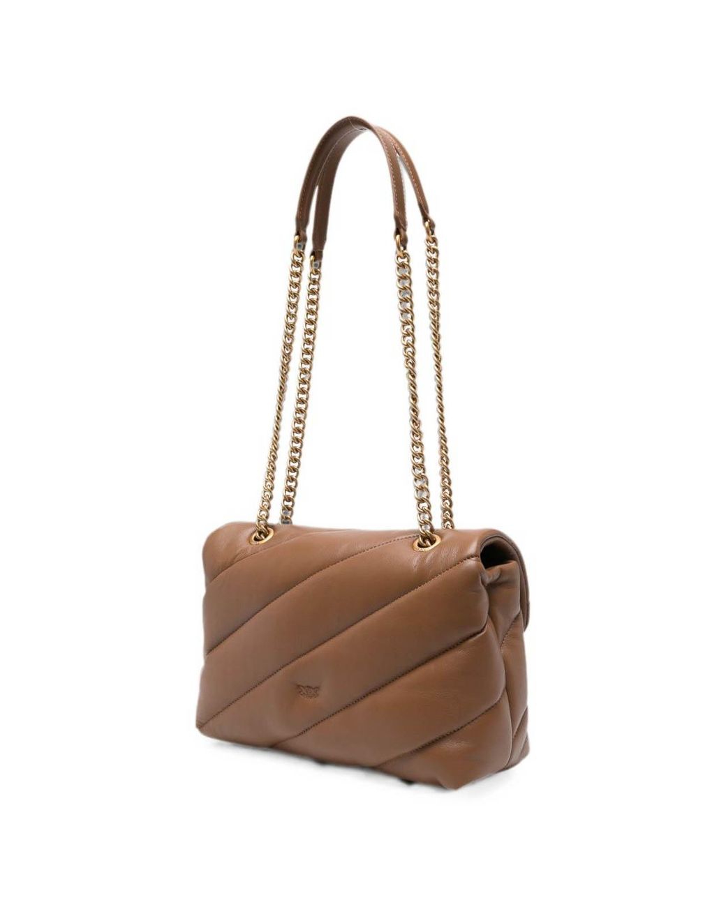 Pinko Brown Hazelnut Love Puff Classic Quilted Bag