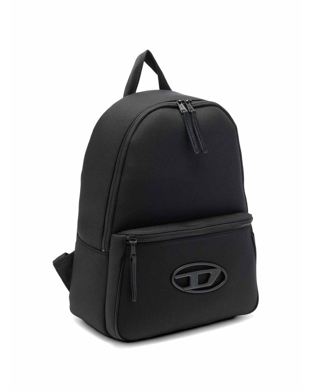 DIESEL Black Backpack With Front Pocket for men