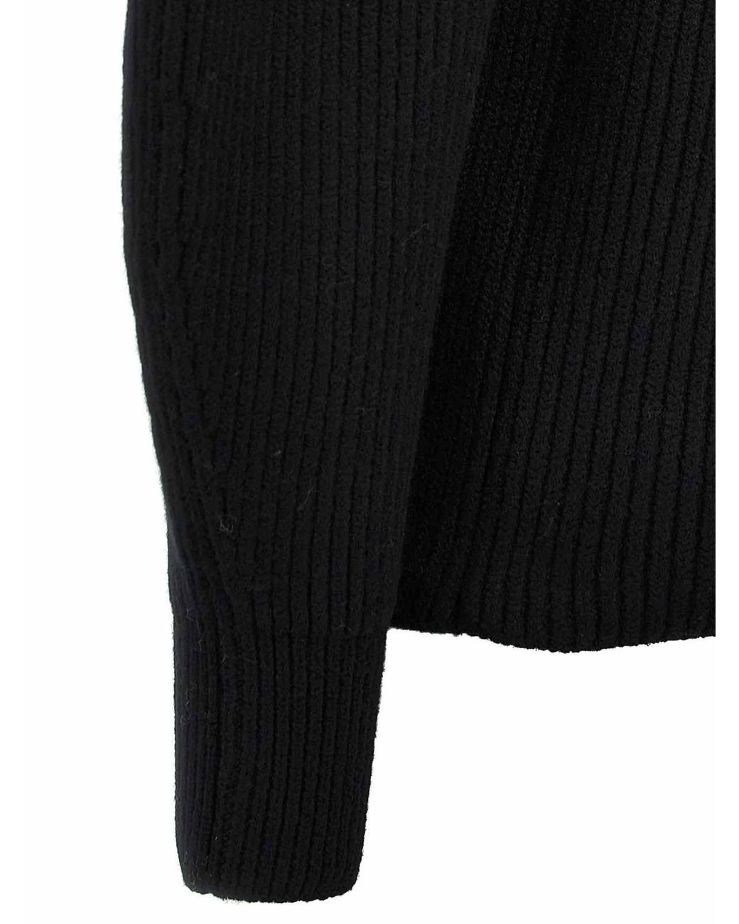 Jil Sander Black Ribbed Sweater