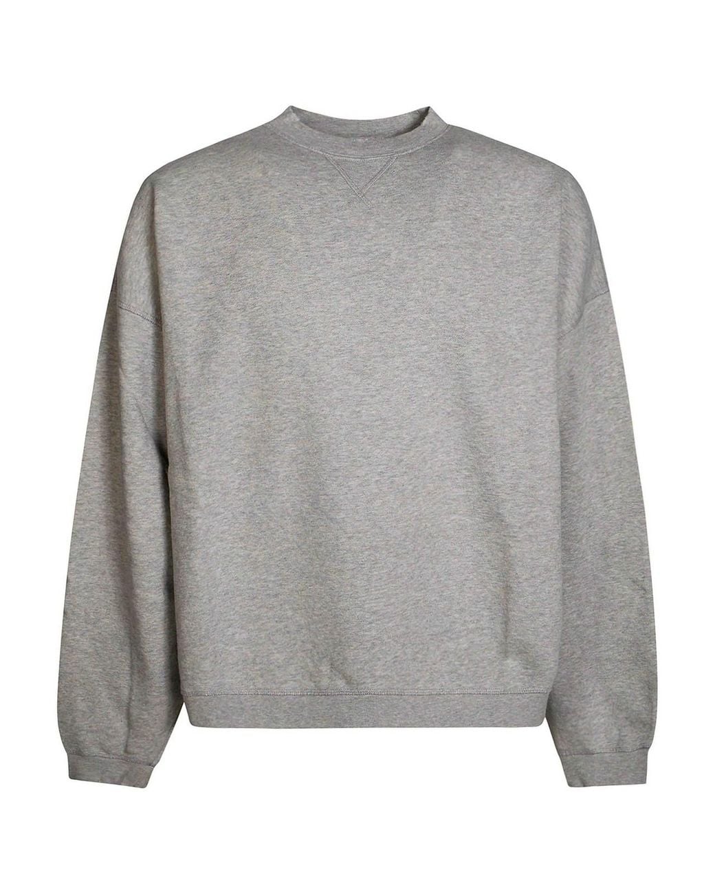 Golden Goose Deluxe Brand Gray Slub Cotton Fleece Sweatshirt With Embroidered Detail for men