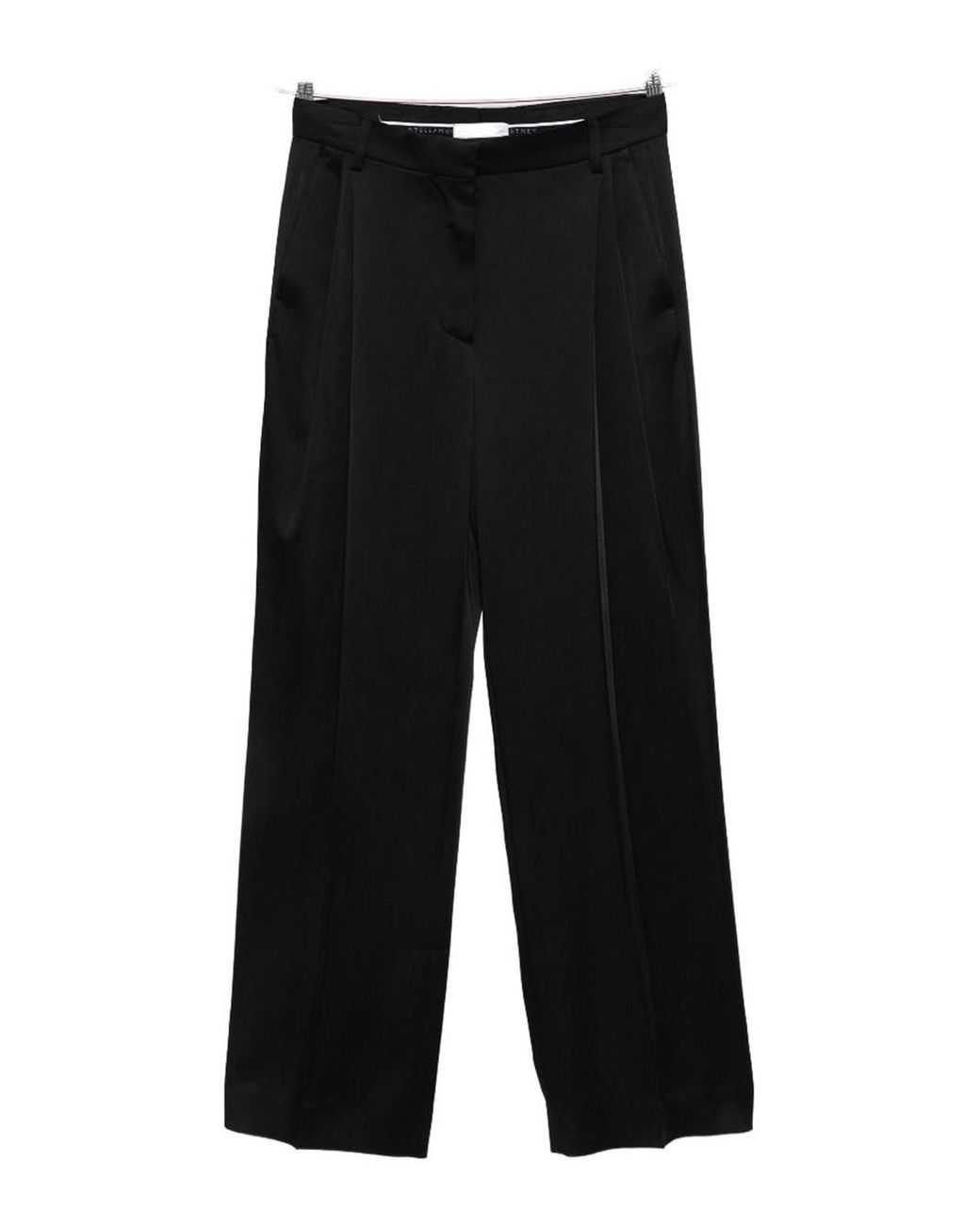 Stella McCartney Black Pleated Satin Trousers