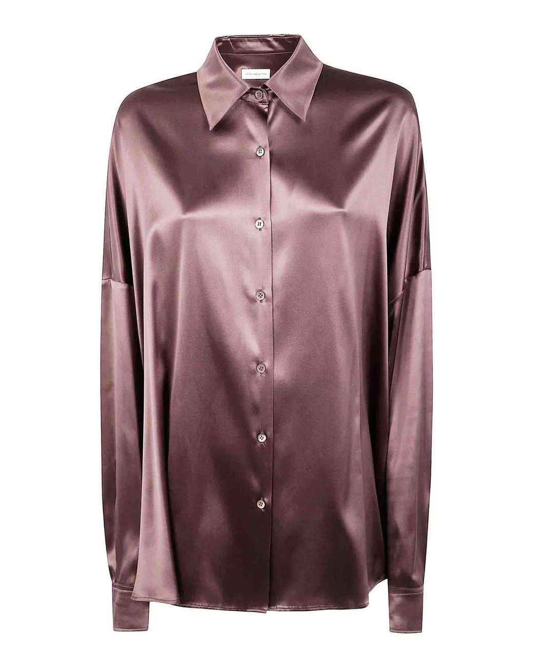 Dries Van Noten Purple Casia 2032 Strech Satin Shirt