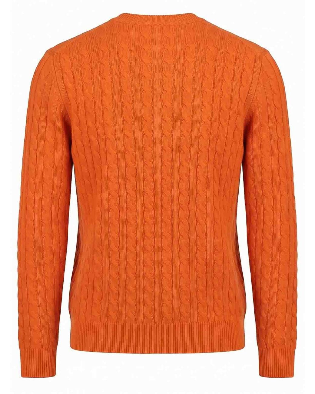 Malo Orange Cashmere Round Neck for men